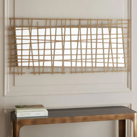 Lattice Wall Decor Mirror – Brass Finish